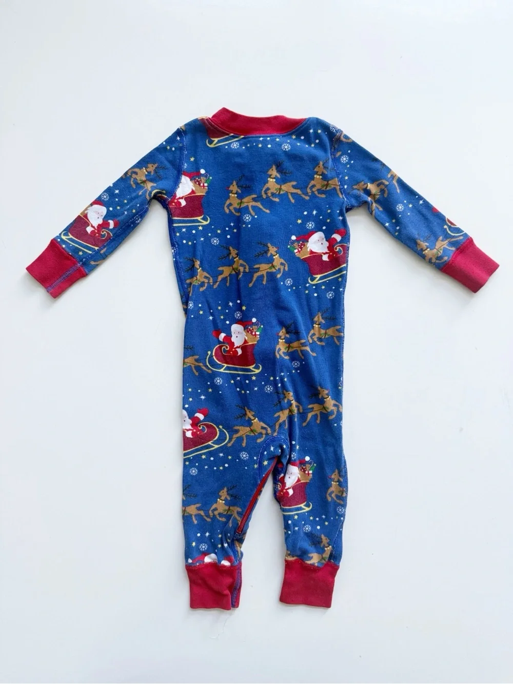 Hanna Andersson Santa Zip Up Pajamas size 9-18M